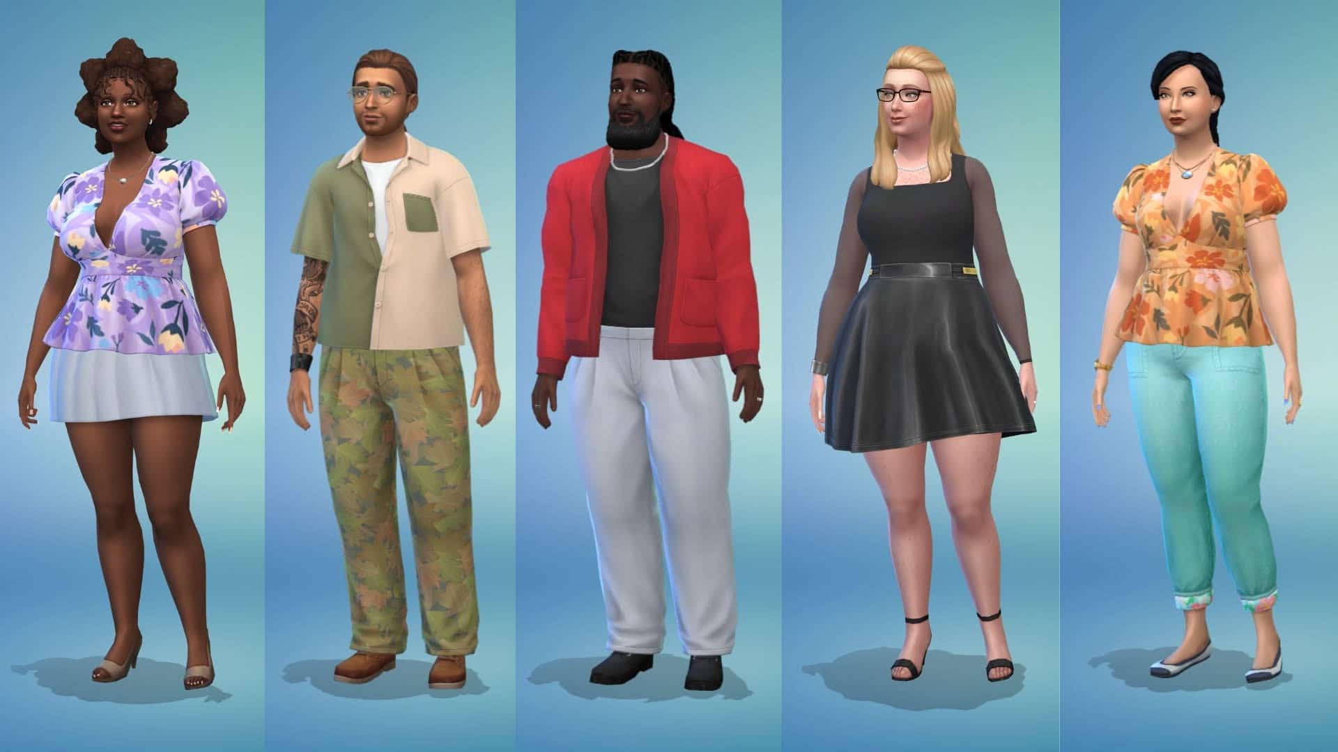 ซิมส์หลากหลายรูปร่างสวมเสื้อผ้าใหม่จาก The Sims 4