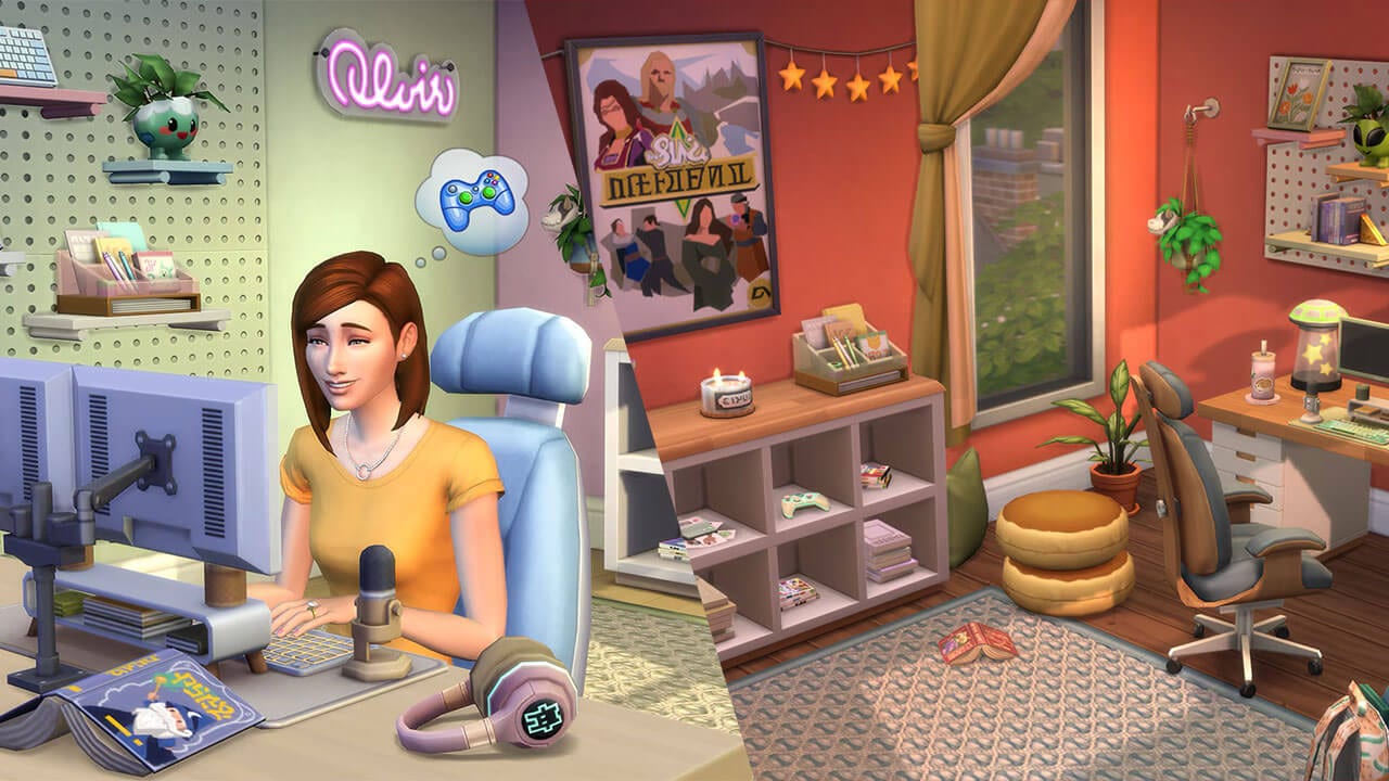 The Sims 4 Comfy Gamer Kit คิทที่ตอบโจทย์สายเกมเมอร์ตัวจริงโดย Lilsimsie ครีเอเตอร์ The Sims สุดปัง