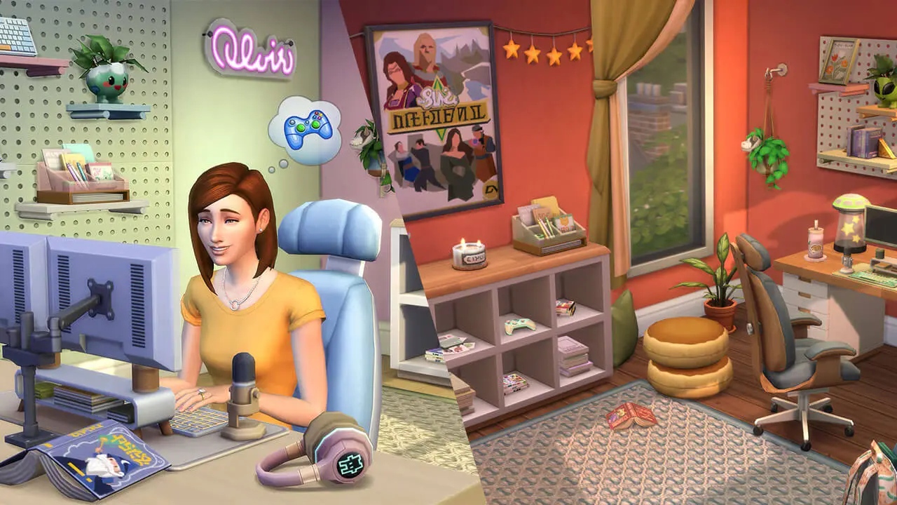The Sims 4 Comfy Gamer Kit คิทที่ตอบโจทย์สายเกมเมอร์ตัวจริงโดย Lilsimsie ครีเอเตอร์ The Sims สุดปัง