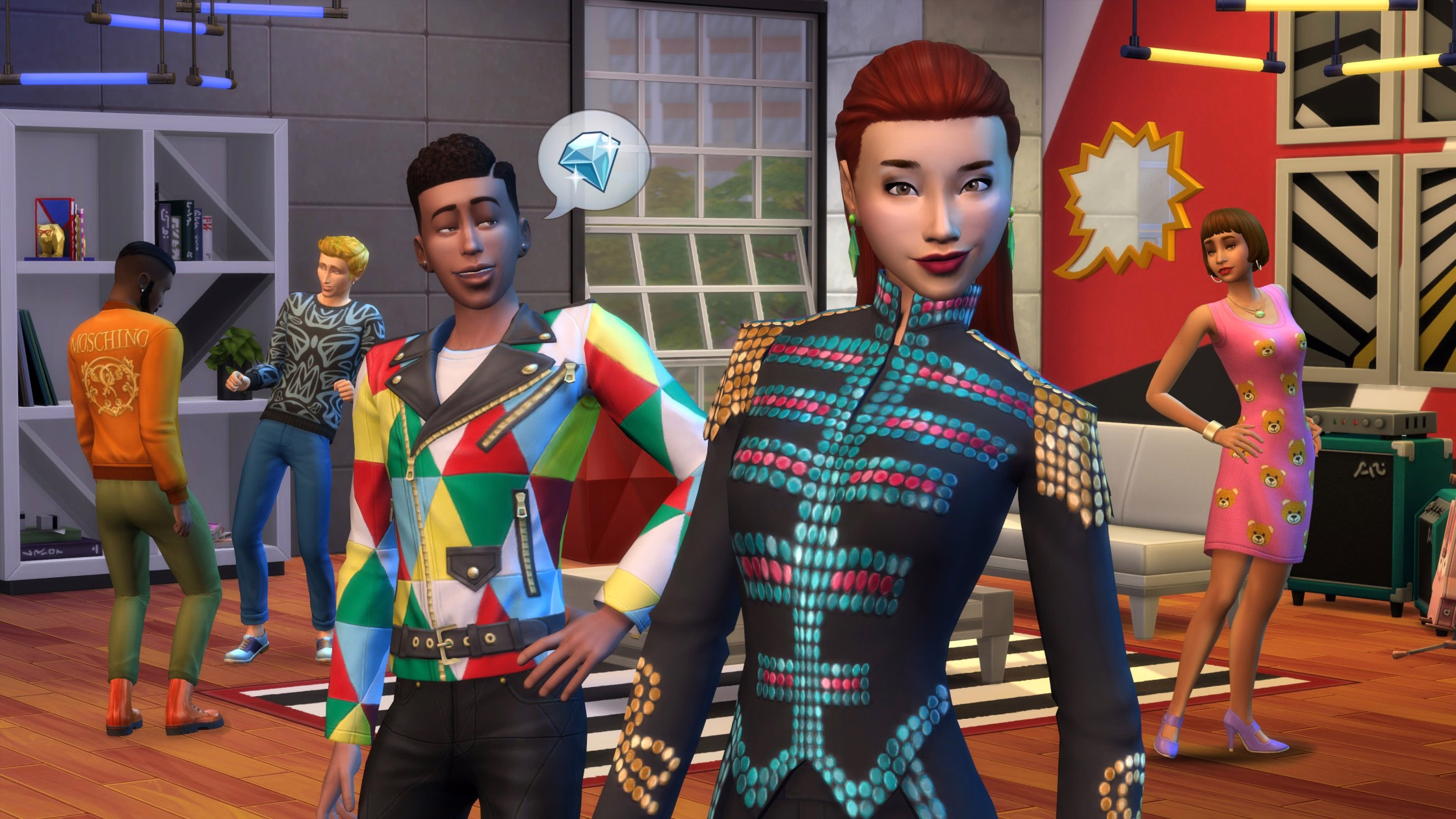 ภาพศิลปะทางการของ The Sims 4 Moschino Stuff Pack
