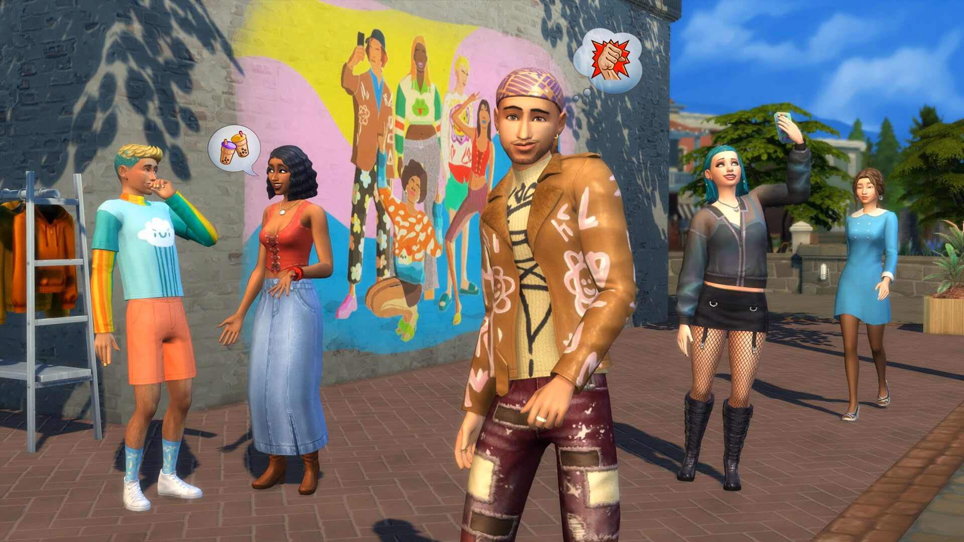 ภาพประกอบคอลเลกชันเสื้อผ้าจากความร่วมมือกับ Depop ใน The Sims 4: High School Years