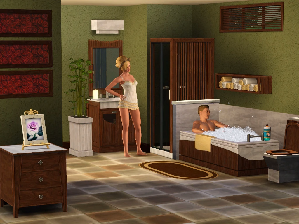 ห้องน้ำสไตล์สปาจาก The Sims 3: Master Suite Stuff