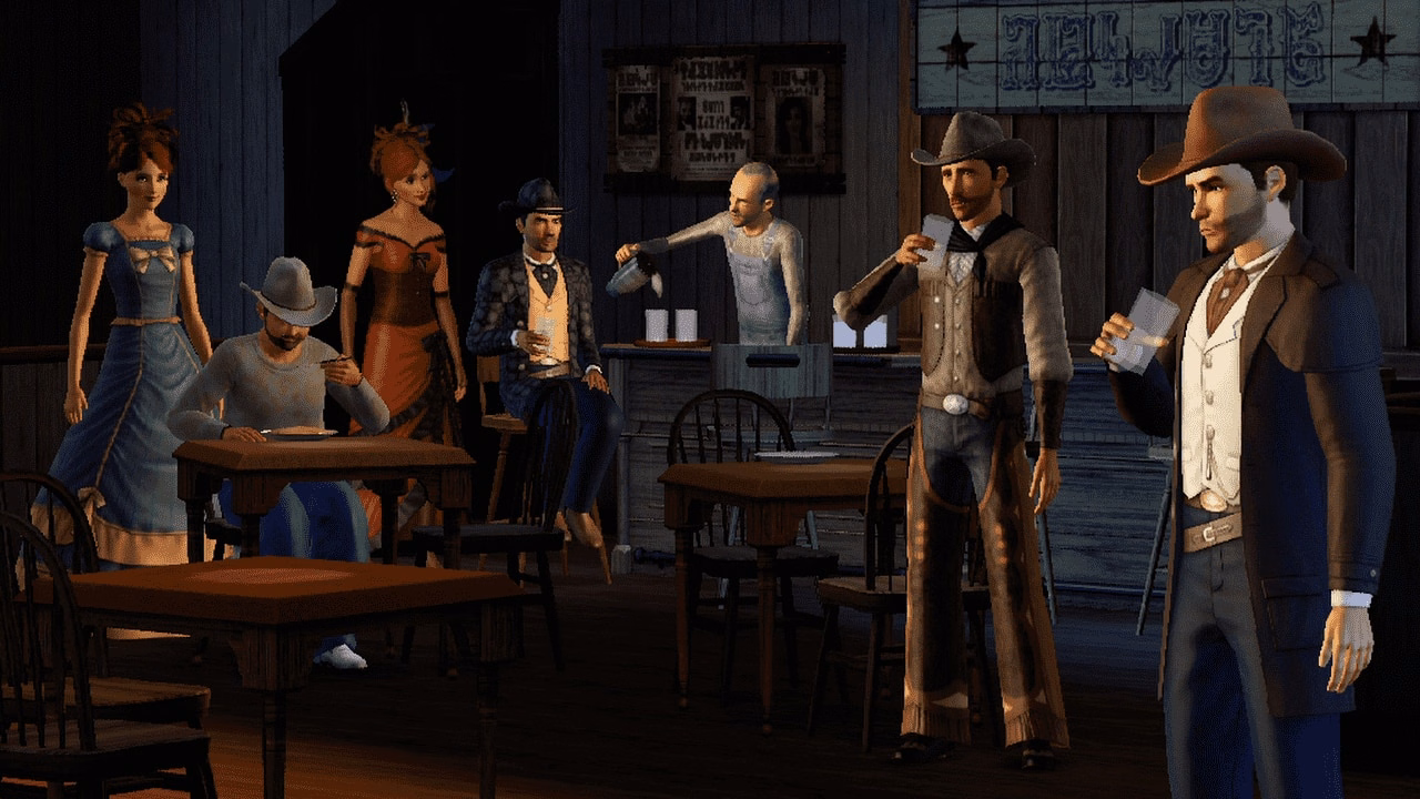 ตัวอย่างชุดแต่งกายธีมภาพยนตร์จาก The Sims 3: Movie Stuff