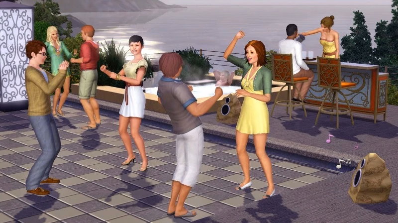 ครอบครัวซิมส์ทำกิจกรรมกลางแจ้งใน The Sims 3: Outdoor Living Stuff