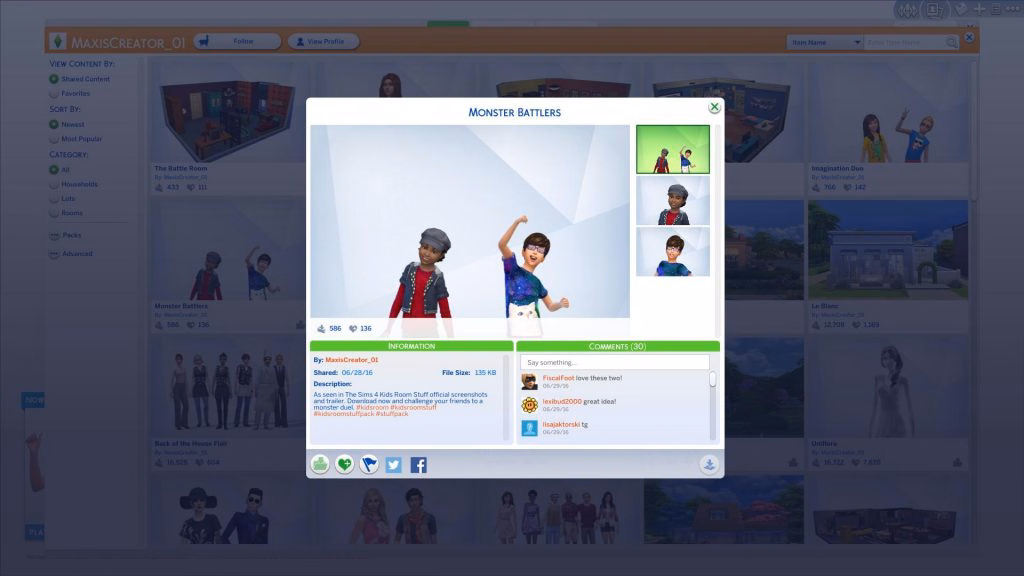 ห้องแต่งธีมนักล่ามอนสเตอร์พร้อมสถานี Voidcritter Battle Station ในเกม The Sims 4