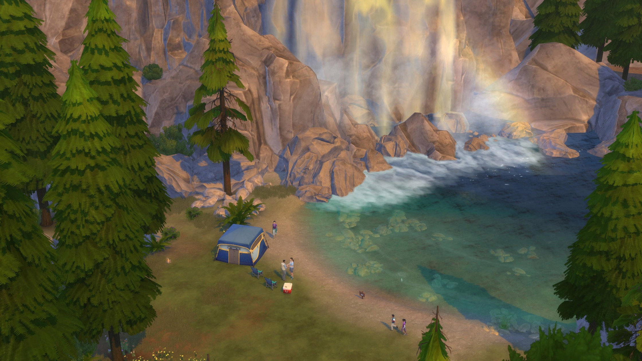 ภาพทางการของ The Sims 4: Outdoor Retreat บรรยากาศกองไฟและกิจกรรมกลางแจ้ง