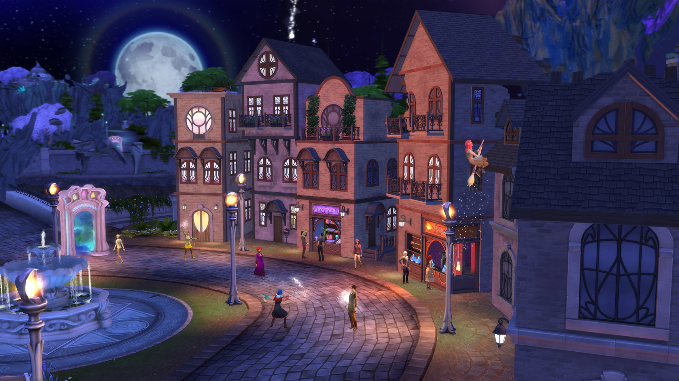 บรรยากาศเมือง Glimmerbrook โลกใหม่ในแพ็ค Realm of Magic