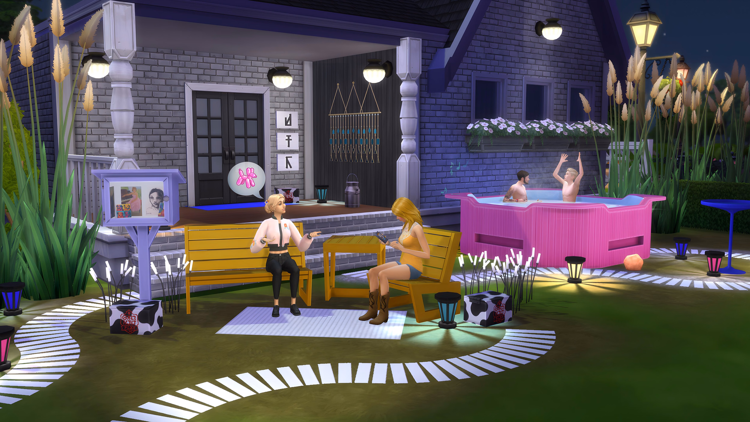 ภาพโปรโมทตกแต่งสนามหญ้าสไตล์ DIY จาก The Sims 4: Yard Charm Kit