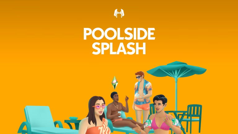The Sims 4: Poolside Splash Kit official pack art