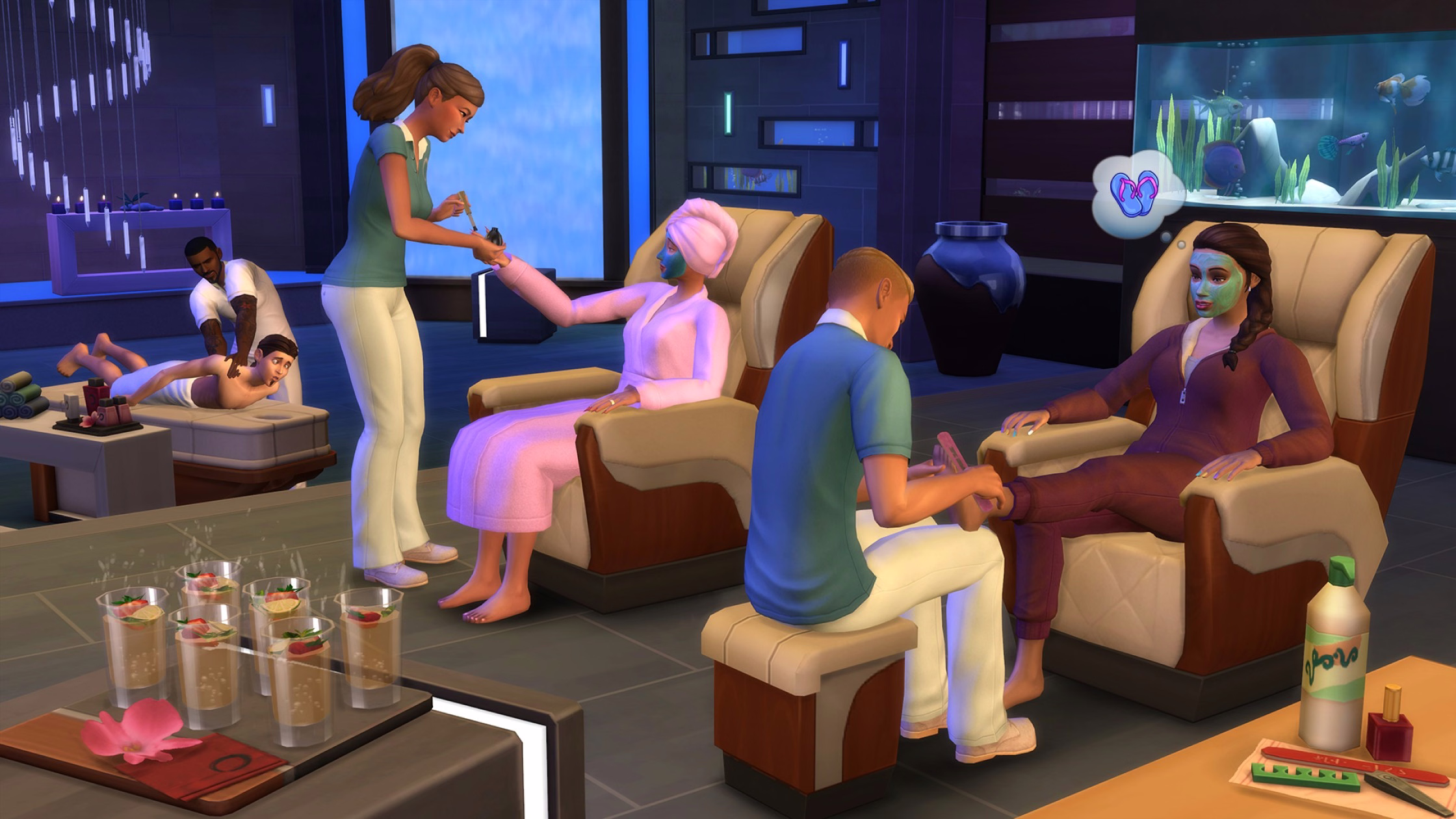 ภาพประกอบกิจกรรมสปาในแพ็ค The Sims 4: Spa Day